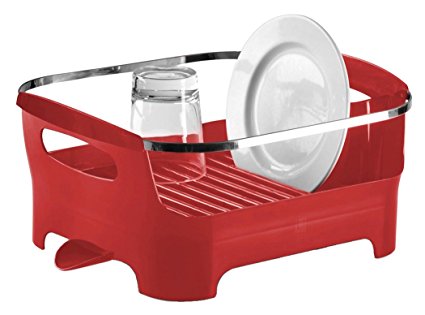 Umbra Basin Dish Drying Rack, Red