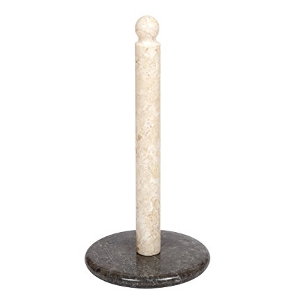 Creative Home 74652R Natural 2-Tone Marble Paper Towel Holder, Beige