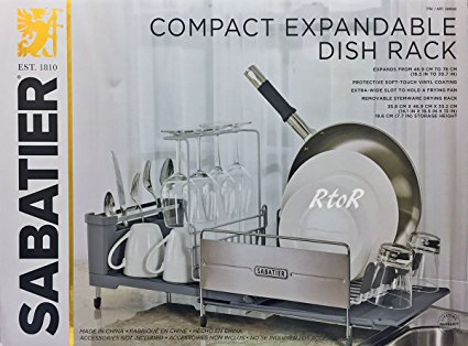 Sabatier Compact Expandable Dish Rack with Soft Touch Coating