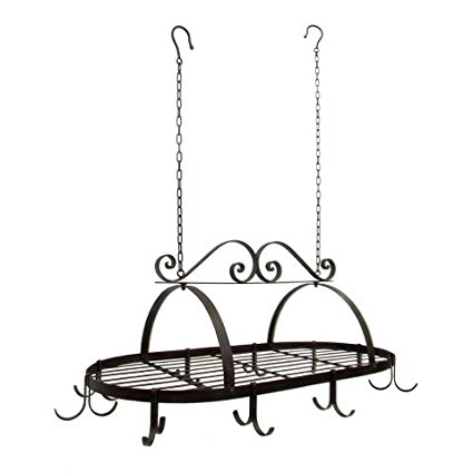 Tuscan Wrought Iron Metal Hanging Pot Holder [Kitchen]