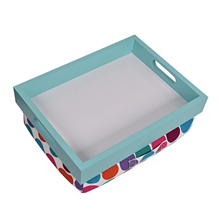 WELLAND Multi Tasking Laptop Breakfast Serving Bed Tray (Handles Colorful Dots)