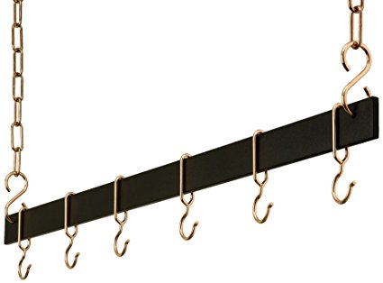 Hanging Bar Rack in Black w Copper (54 in.)