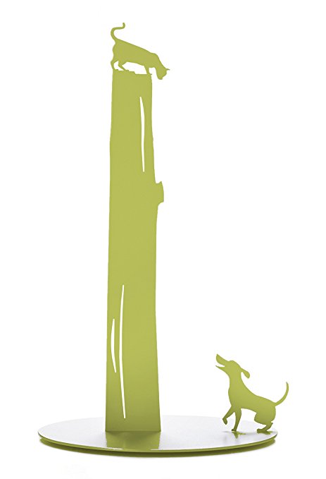 Artori Design AD166 Green Dog vs. Cat - Paper Towel Holder - Metal