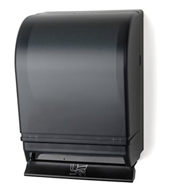 Palmer Fixture TD0215-02 Auto-Transfer Push Bar Roll Towel Dispenser, Black Translucent
