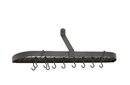 Old Dutch Wall-Mount Pot Rack with Grid & 12 Hooks, Graphite, 36