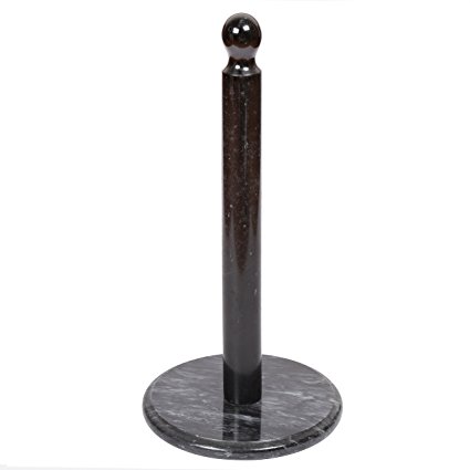 Creative Home 74123 Marble Deluxe Paper Towel Holder, Black
