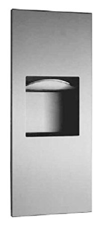 Bobrick 36903 TrimLineSeries Stainless Steel Recessed Paper Towel Dispenser and Waste Receptacle, Satin Finish, 13
