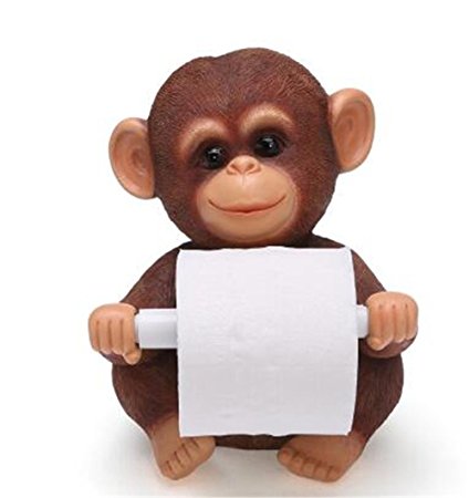 European Style Bathroom Lovely Animal Little Monkey Paper Holder,Desk Standing Home Decorative Tissue Box