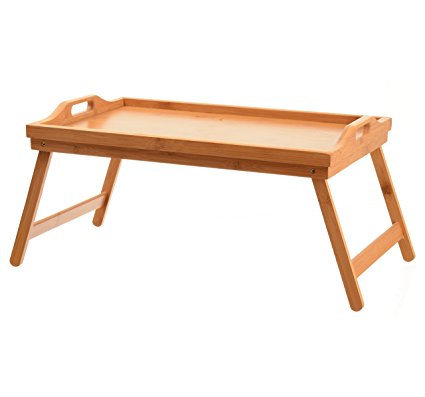 Home-it Bed Tray table with folding legs, and breakfast tray Bamboo bed table and bed tray with legs