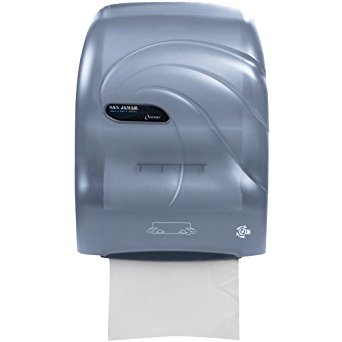 San Jamar T7090TBL Simplicity Hands-Free Mechanical Roll Towel Dispenser, Oceans, Arctic Blue