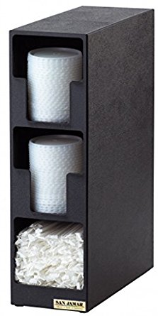 San Jamar L2202 Polystyrene Dimension Lid Towel Dispenser with 2 Lid and 1 Straw Compartment, 5-1/2