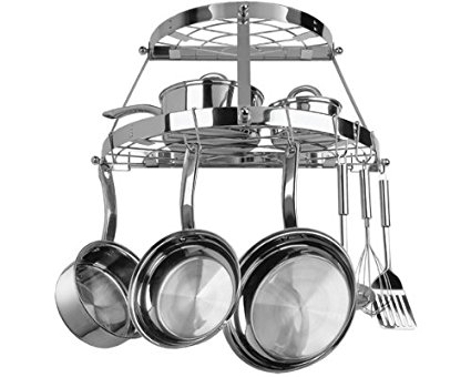 NEW RANGE KLEEN CW6004R TWO SHELF WALL-MOUNT POT RACK (STAINLESS STEEL) (ELECTRONICS-OTHER)